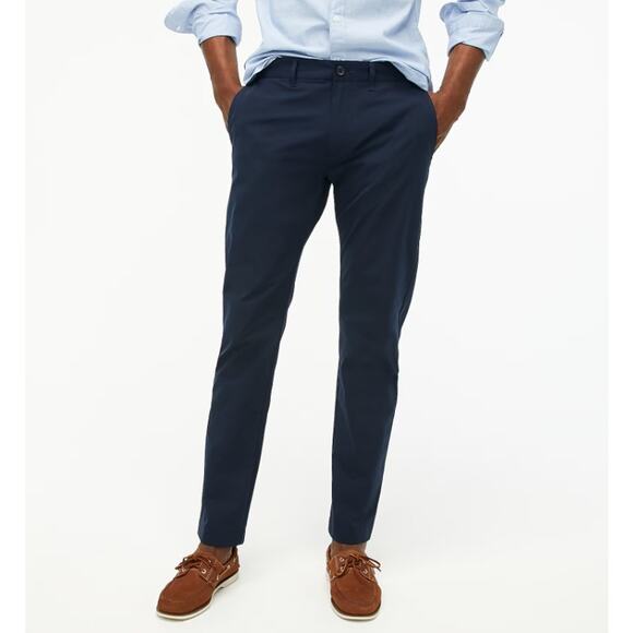 J.Crew Flex Slim-Fit Tech Chino Pants 33x30 Navy Moisture Wicking Sun Protection - Picture 1 of 7